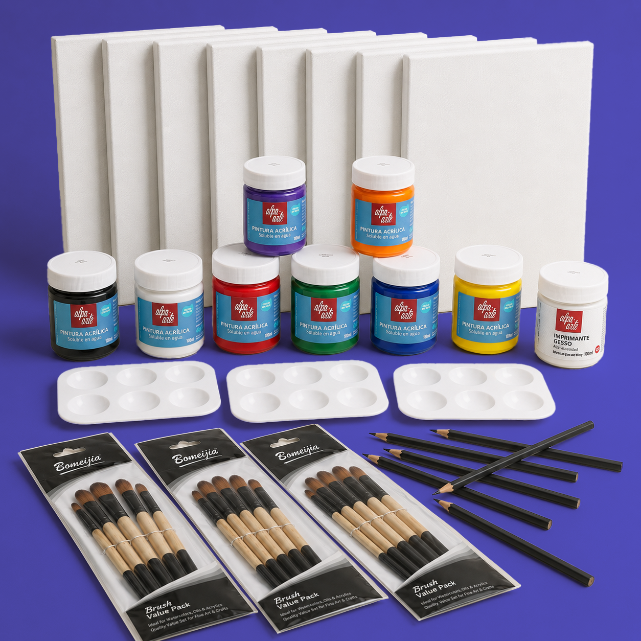 Kit de pintura para 8 personas