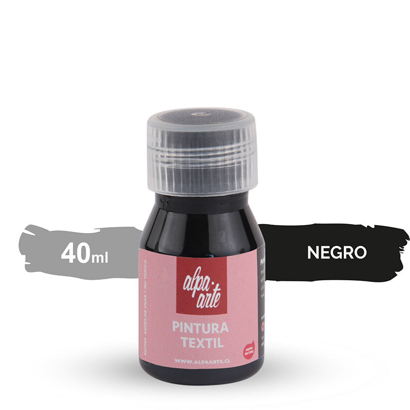 Pintura Textil 40 ml - NEGRO