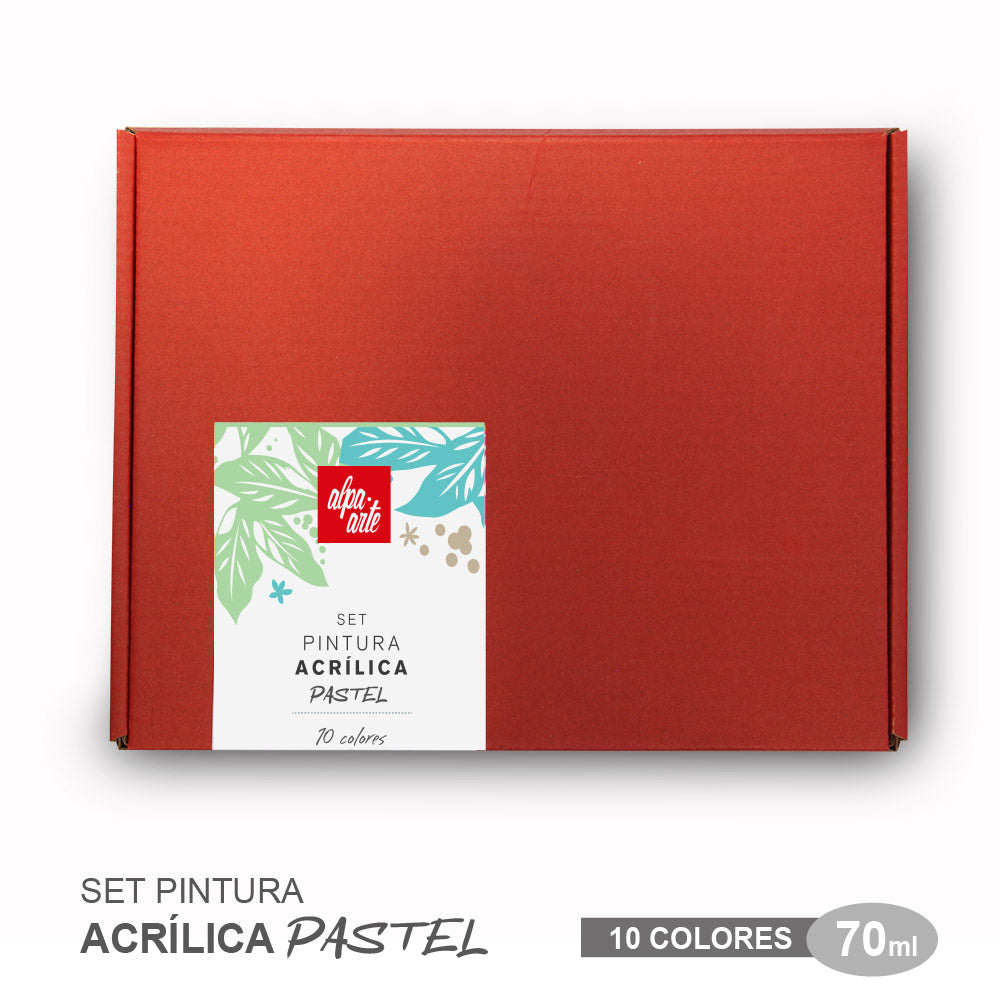 Set de Pinturas Acrílicas PASTEL 70 ml (10 colores)