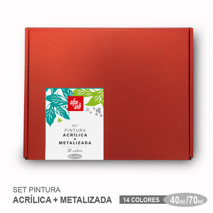 Set de Pinturas Acrílicas + Metalizadas