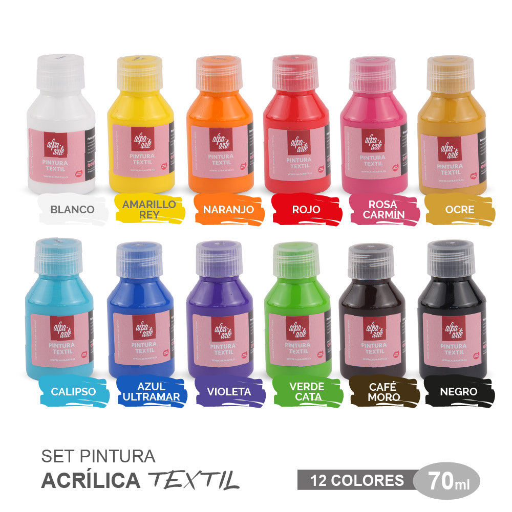 Set de Pinturas para Género 70 ml (12 colores)