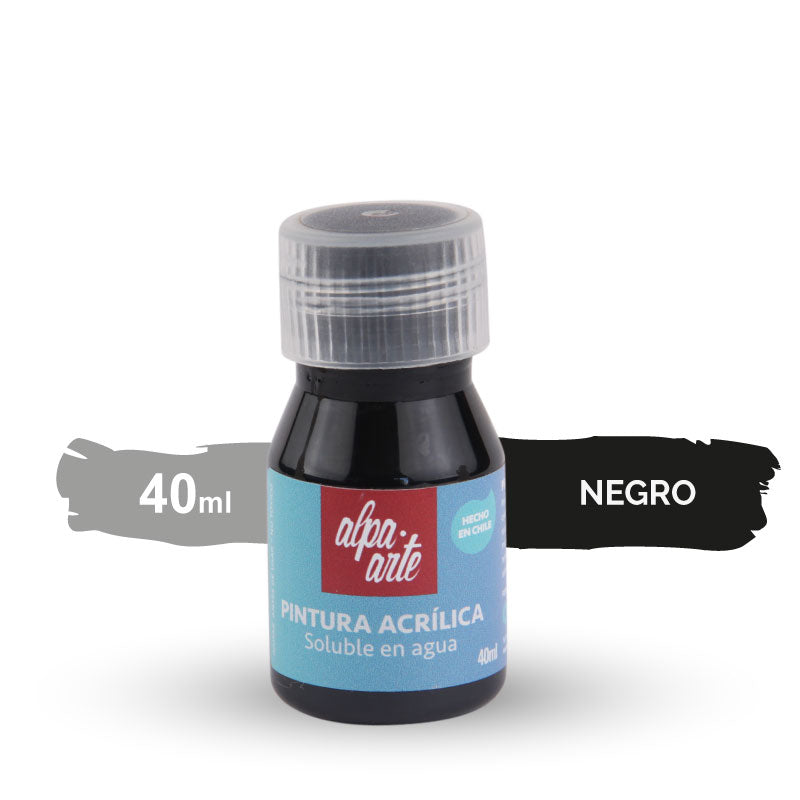 Pintura Acrílica 40 ml - NEGRO